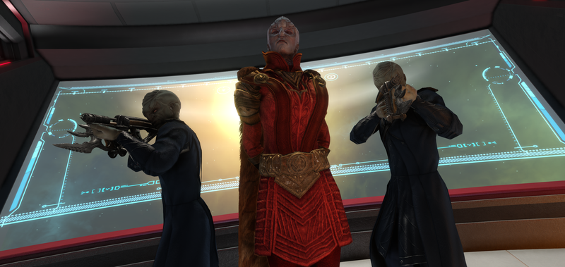 J’Ula, sister of T’Kuvma, makes her sinister entrance.